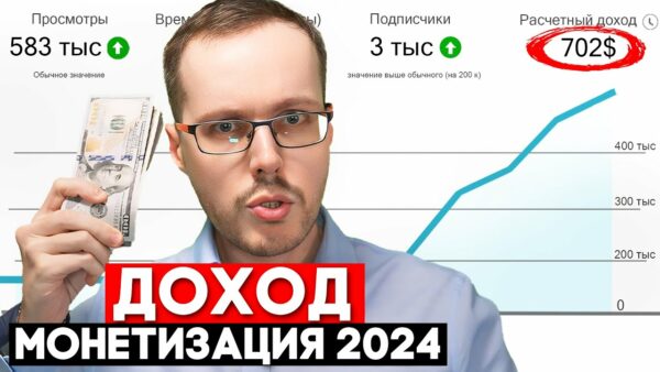 Реальный доход от монетизации на YouTube в 2024 году. Смотрим на примерах
